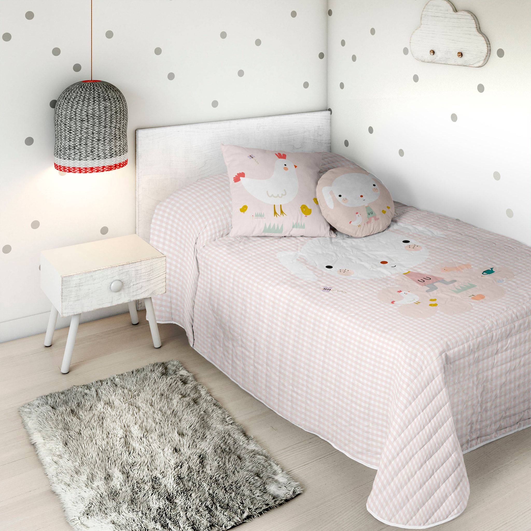 Haciendo el Indio - Colcha Bouti Estampada - Reversible - Infantil - 100% Algodón - 70 gr/m² - Granja