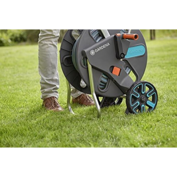 Dévidoir sur roue CleverRoll L Easy équipé, enrouleur de tuyau - 30 m - GARDENA - 18522-26