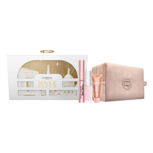 Confezione Regalo Natale Voyage Enchanté con Mascara Paradise Big Deal + Gloss Labbra 101 Plump Ambition + Illuminante Viso 903 Mini Lumi Glotion + Beauty Case