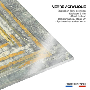 Tableau Abstrait d'or et de blanc Tableau plexiglas