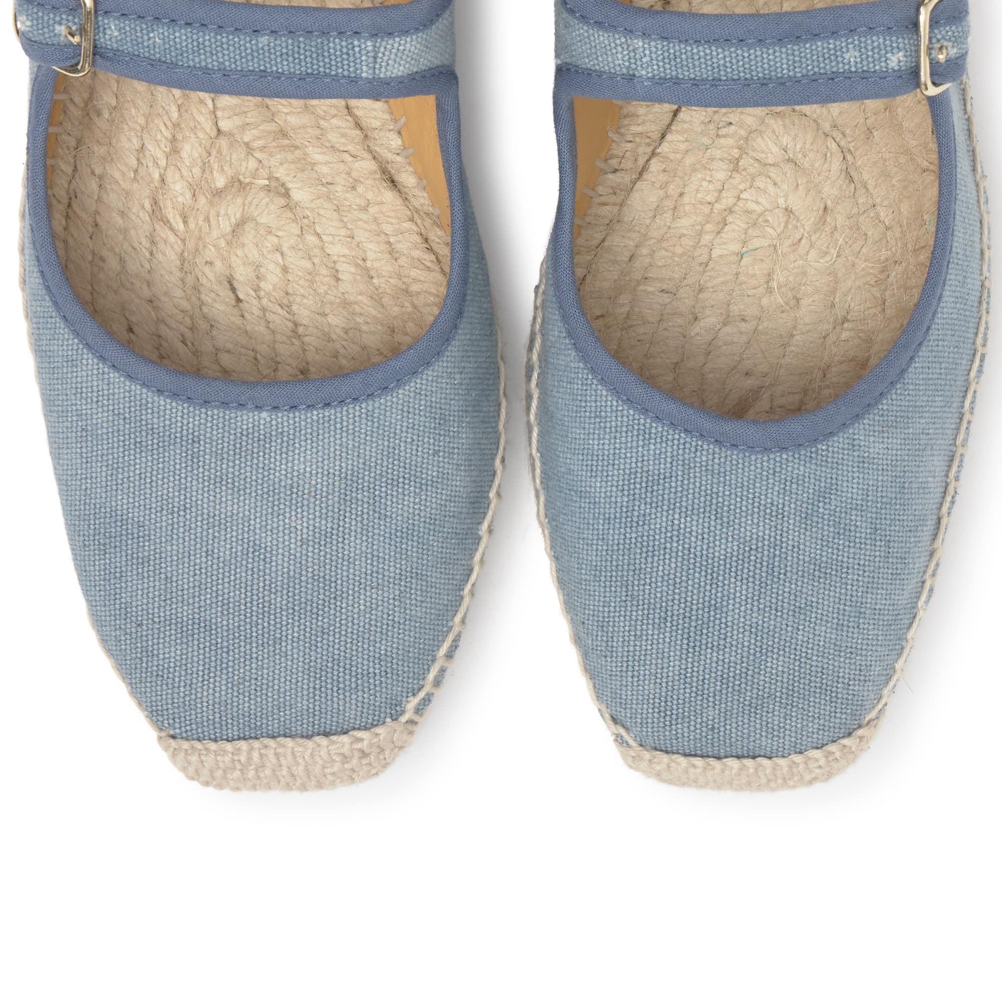 Alpargata plana Padua mary-jane en algodón orgánico con hebilla