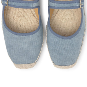 Alpargata plana Padua mary-jane en algodón orgánico con hebilla