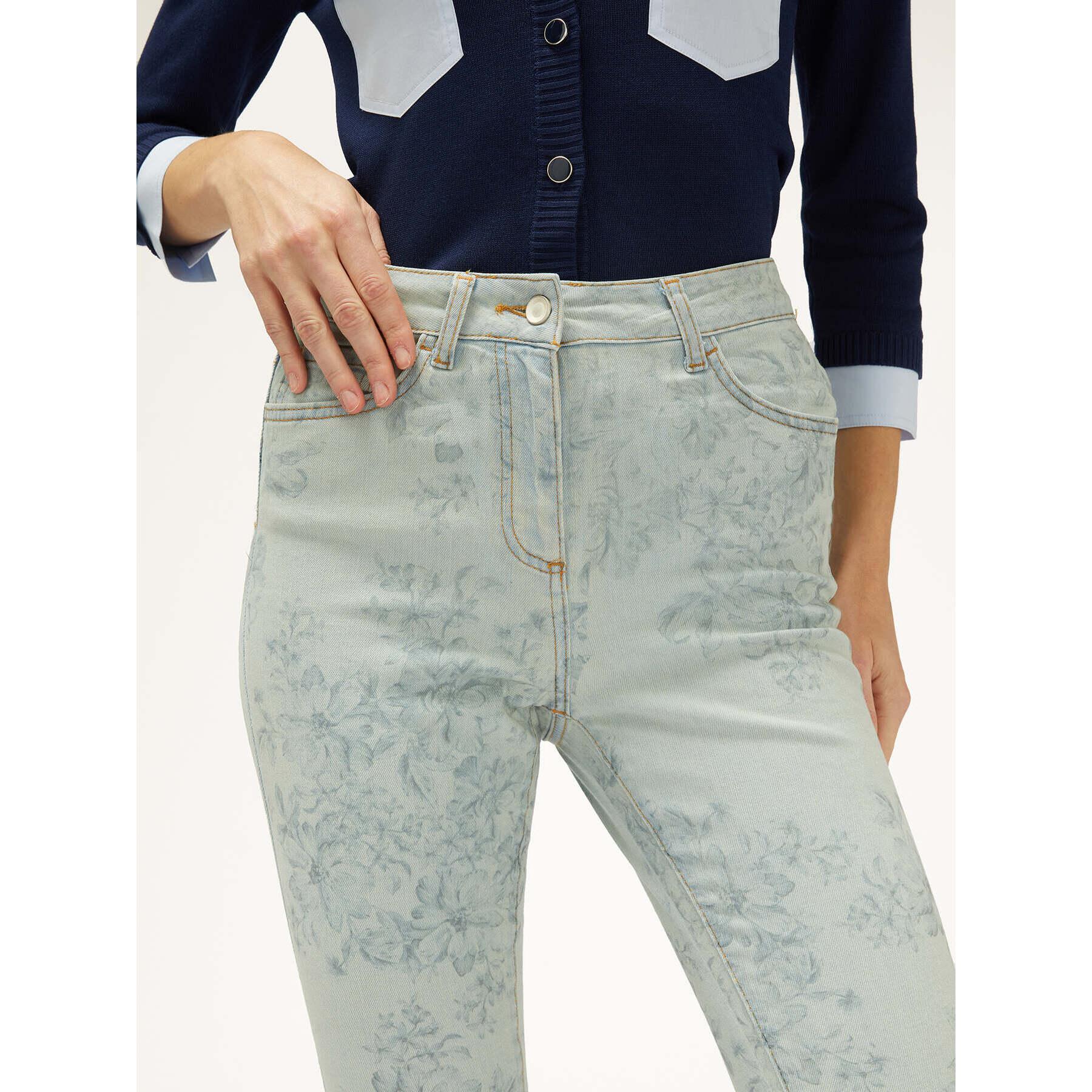 Motivi - Jeans skinny in denim stampato - Azzurro