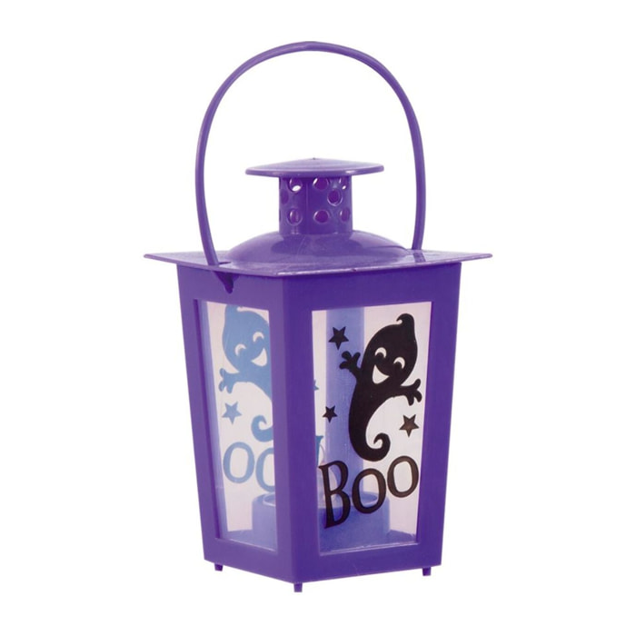 MINI FAROL LILA CON VELA LUMINOSA