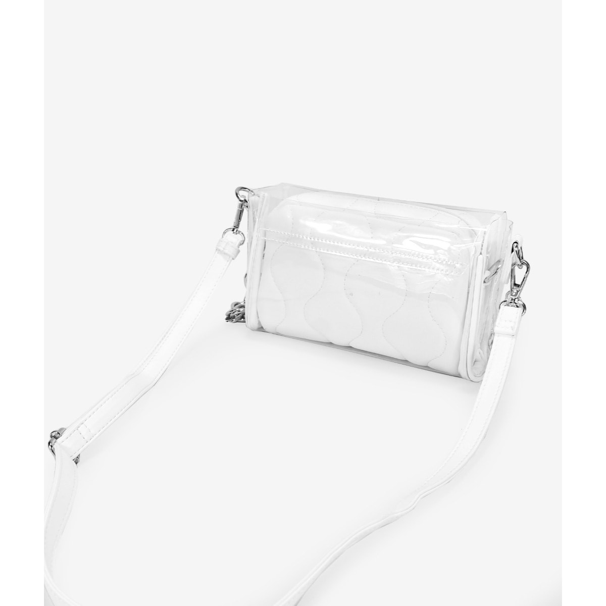 Bolso blanco transparente con cadena