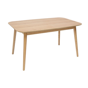 Table extensible rallonges intégrées rectangulaire en bois clair chêne L140-170 cm ANK