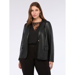 Fiorella Rubino - Blazer in tessuto spalmato - Nero