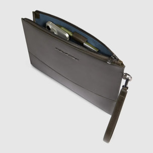 Piquadro Pochette porta iPad®Pro 11 in pelle con tasche per AirPods® e Piquadro Smart Tracker