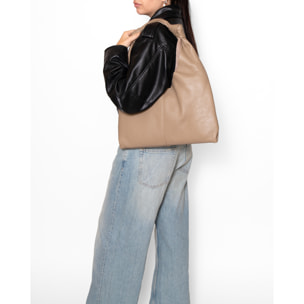 Borsa a spalla da donna In Vera pelle Made in Italy 40x42x2 cm