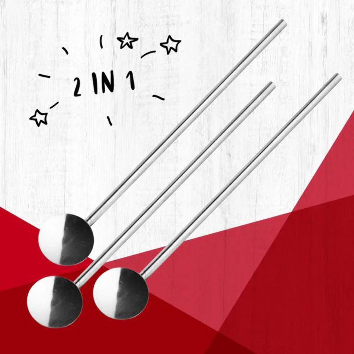 Lot de 9 cuillères à paille réemployables 18 cm Fackelmann Bar Concept