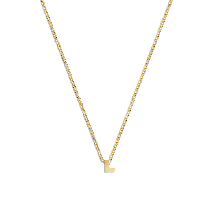 Collar Personalizado Single Letter Plata Baño Oro