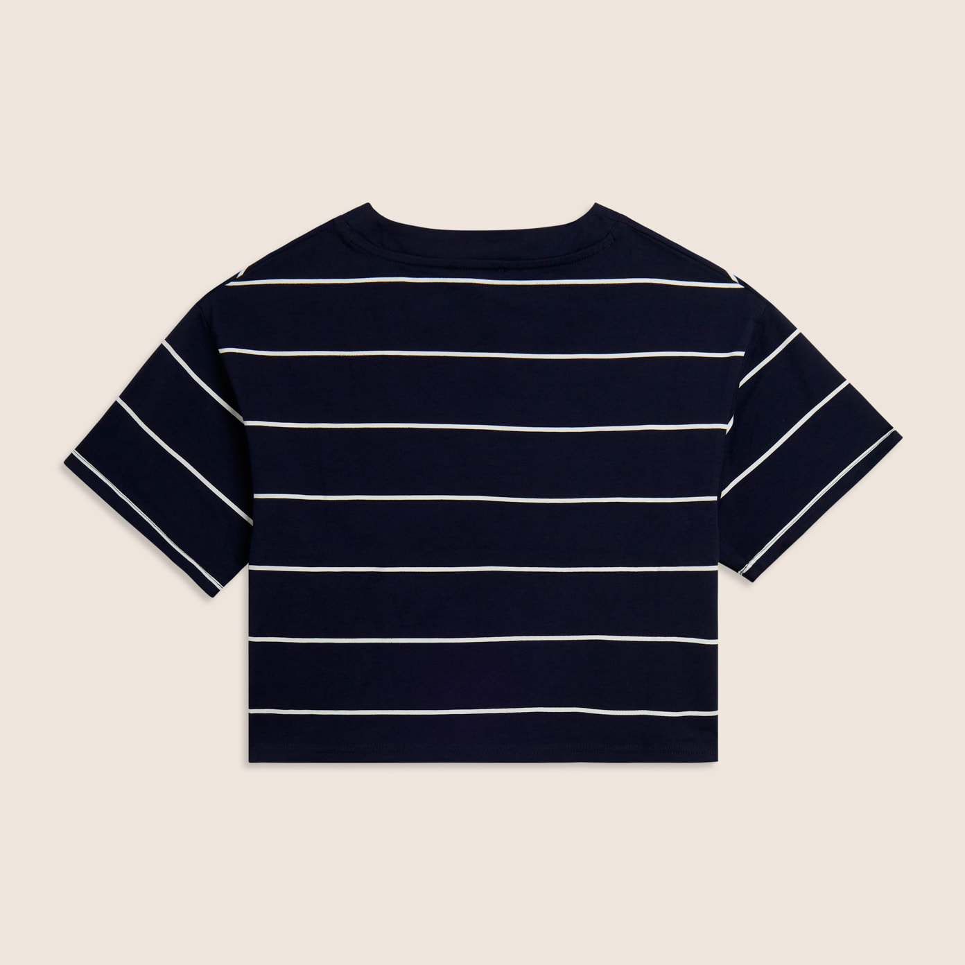T-shirt Cropped con Maniche ampie e Fantasia a Righe