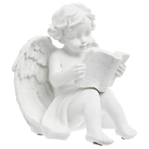 Ange assis H.15,5cm résine