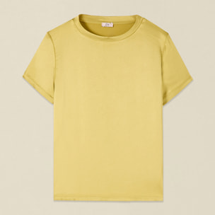 Oltre - Blusa maniche corte in raso - Oro