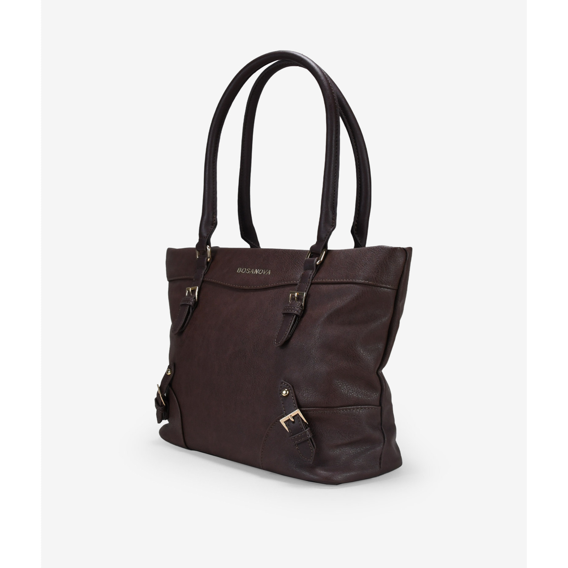 Bolso de hombro marrón para portátil