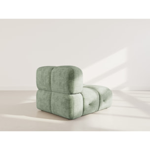 Grace - module d'assise en velours texturé - Vert sauge