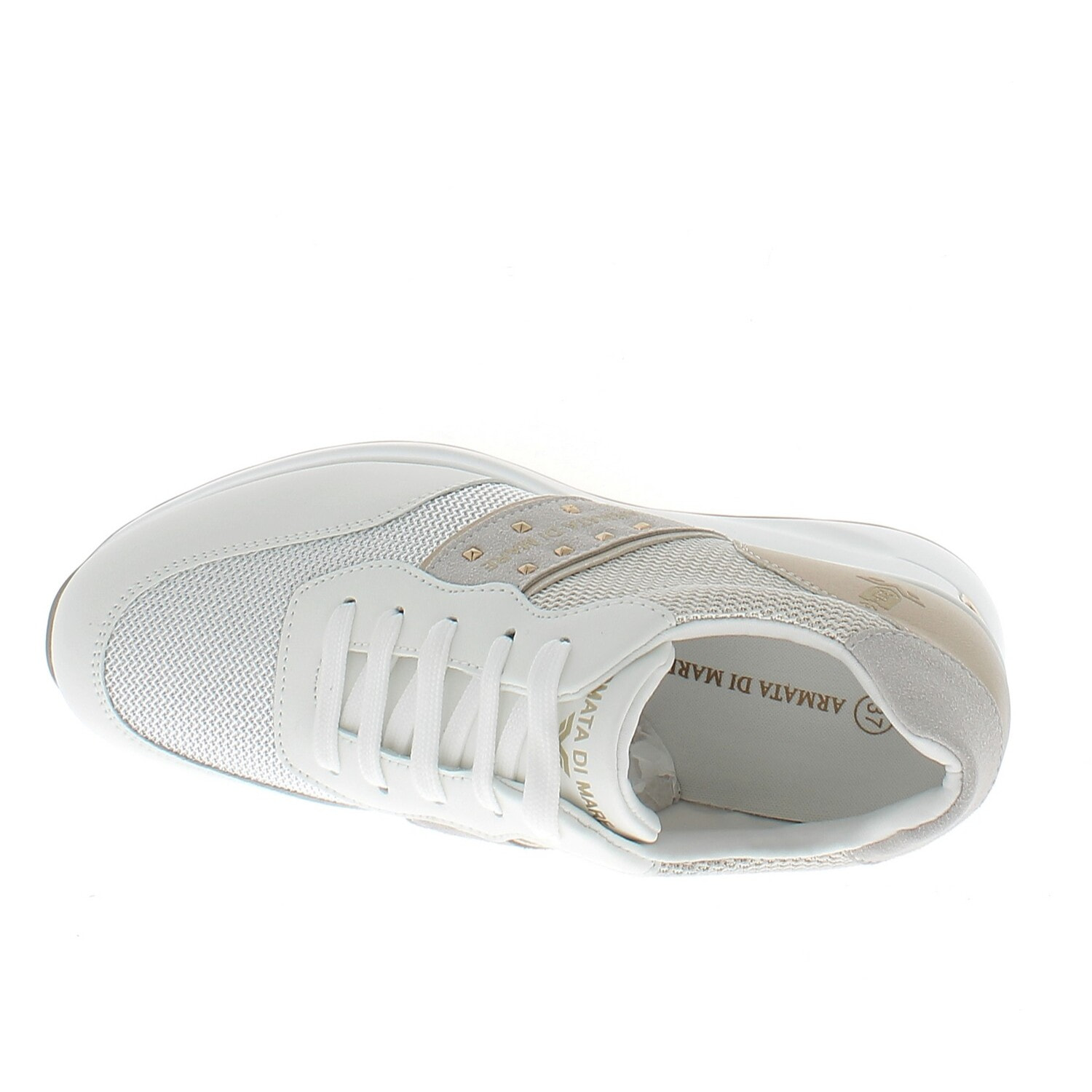 Armata di Mare Scarpe Donna Sneakers Casual con Soletta in Memory Foam AMD S61H15 White Lt Gold