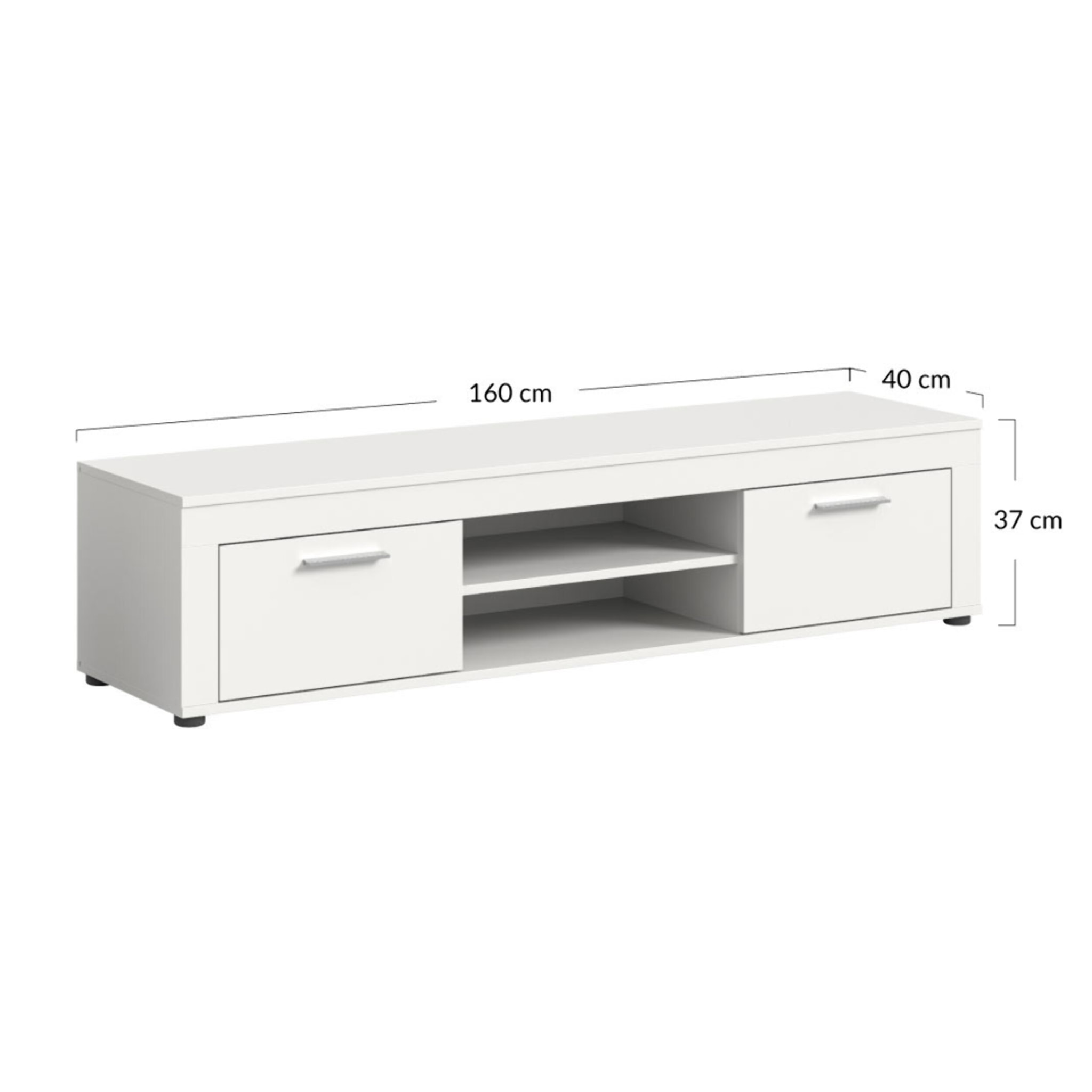 Stafford - meuble tv - blanc - 160 cm - Blanc