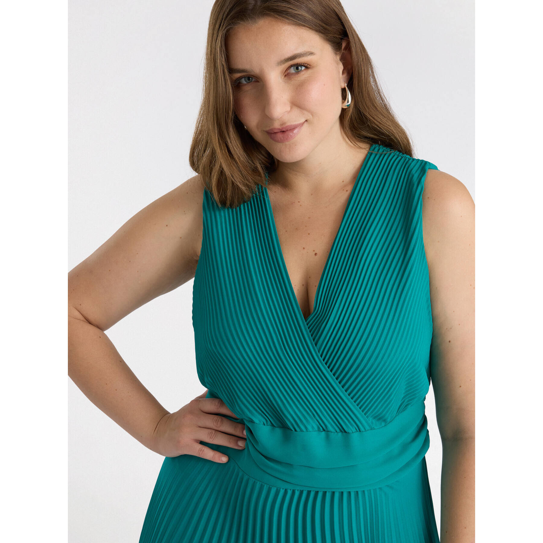 Fiorella Rubino - Vestito plissé con scollo a V - Verde