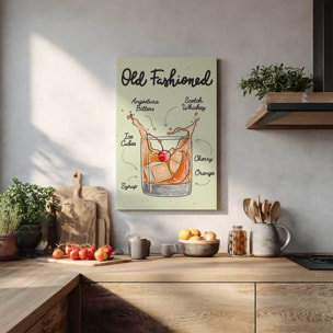 Tableau cocktail Old Fashioned Toile imprimée