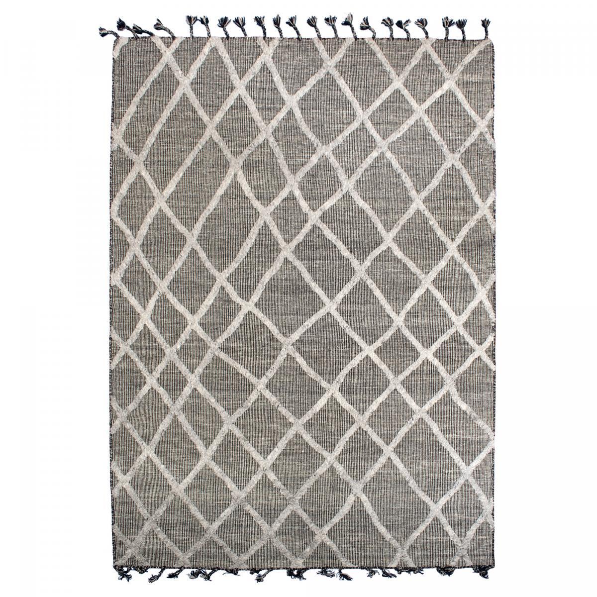 Authentique tapis tissé main en relief en laine
