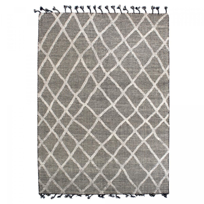 Authentique tapis tissé main en relief en laine