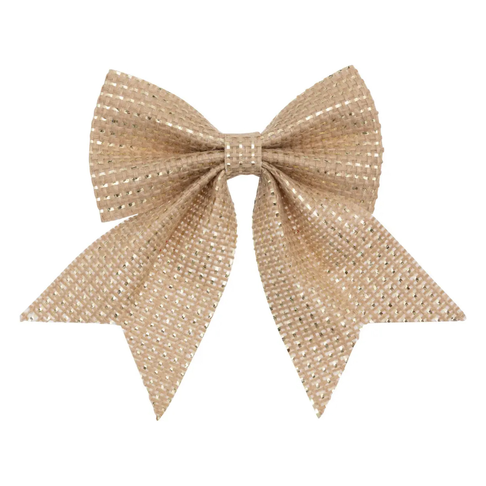 Lot de 3 nœuds déco 12x13cm jute or