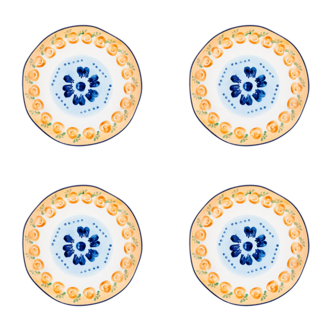 Assiette NAPOLI Ø20cm - 4 pièces - Agrume