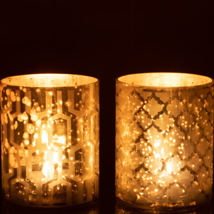 J-Line photophore - verre - argent - small - 2 pcs