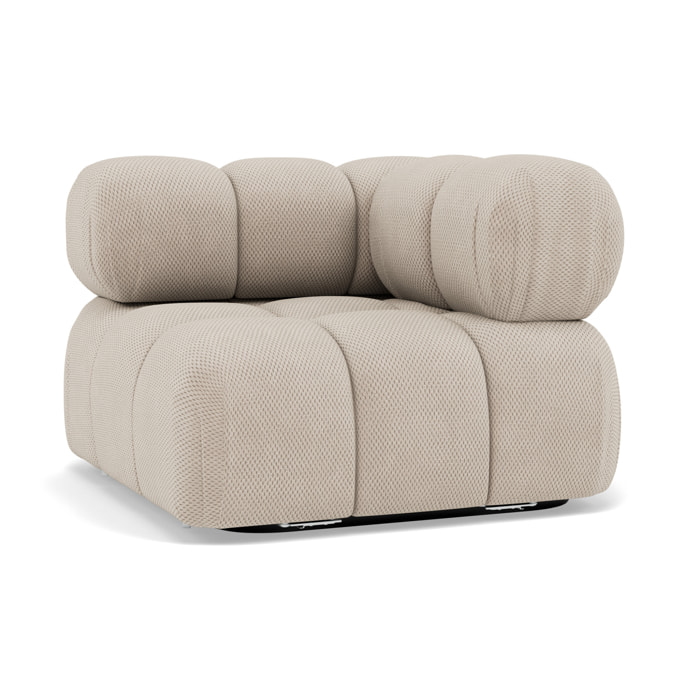 Ruby - module d'assise d'angle droit en velours texturé - Beige