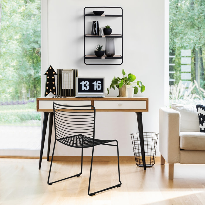 Étagère murale Tomasucci PENTU, en acier et MDF, noir, 41 × 14 × 60 cm