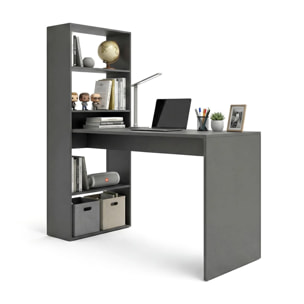 Mesa de escritorio con estantería en gris grafito 120x50 cm Cosmic Gris Grafito