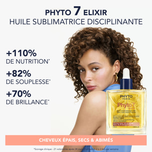 Phyto7 Elixir - Coffret Huile Sublimatrice Disciplinante 100 ml + Shampooing Réparateur 50 ml