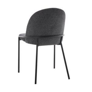 Imelda - lot de 4 chaises - en tissu - gris anthracite - Gris Anthracite