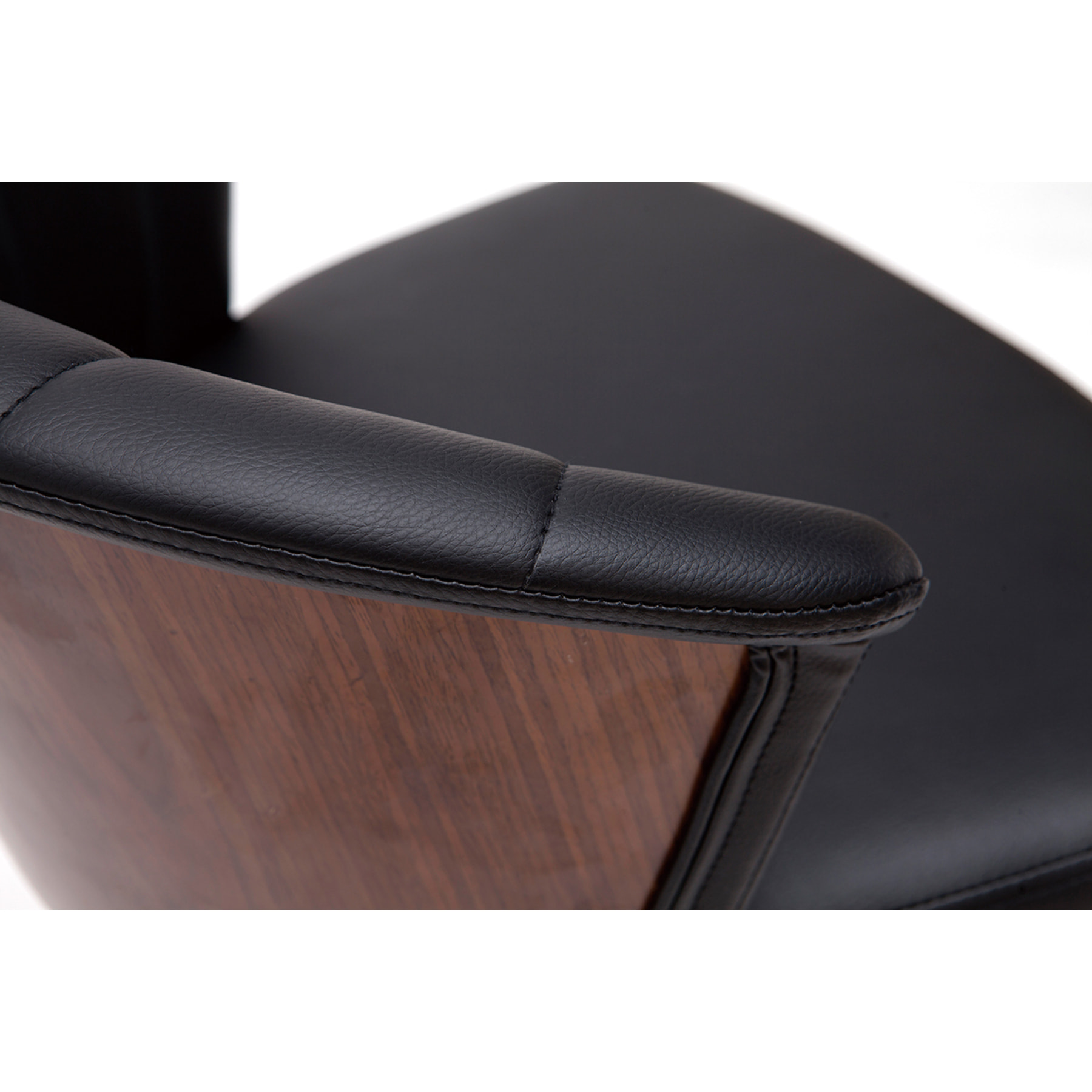 Tabouret de bar design pivotant noir et bois foncé H65cm ALBIN