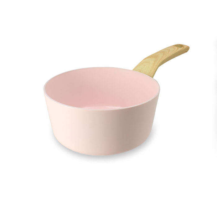 Casserole en revêtement céramique 16cm rose - tous feux COLORAMA