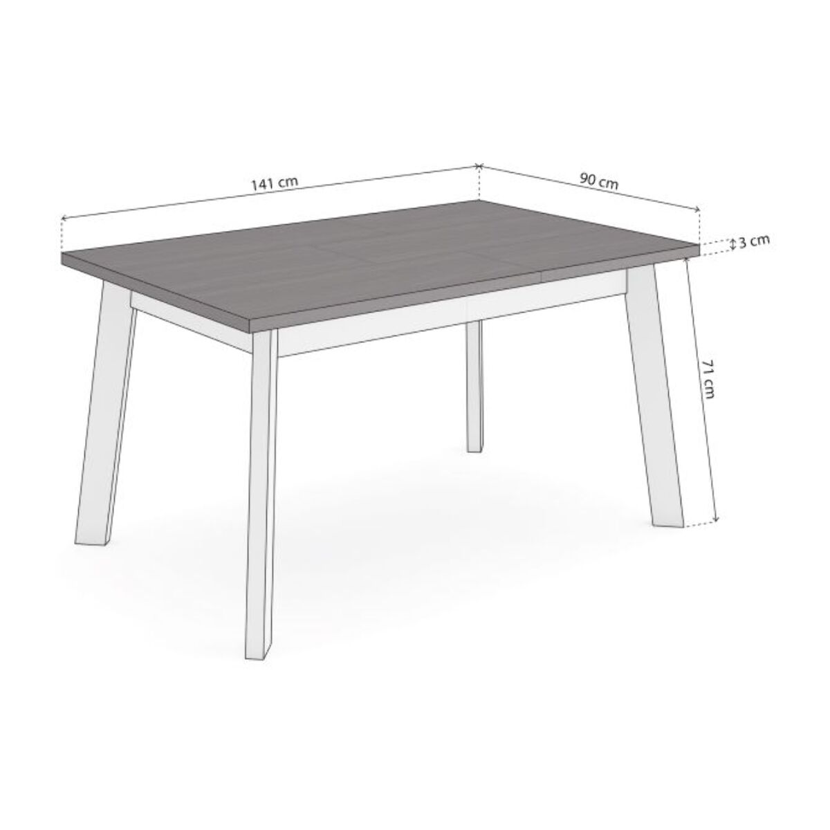 Mesa de comedor Naira 140 Negro Blanco