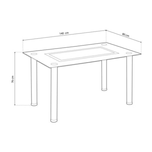 Mesa de comedor Gray Gris - Cristal gris