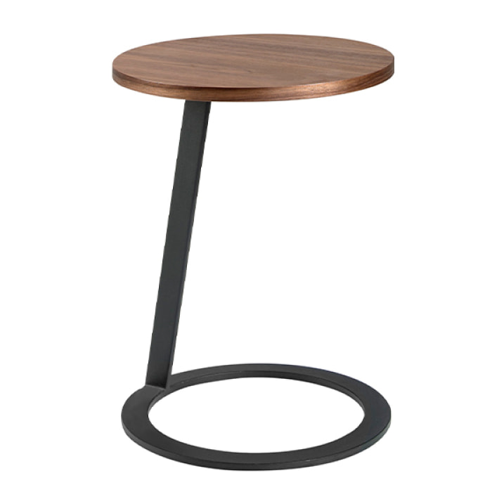 Mesa rincón madera chapada en nogal 40x40x52cm