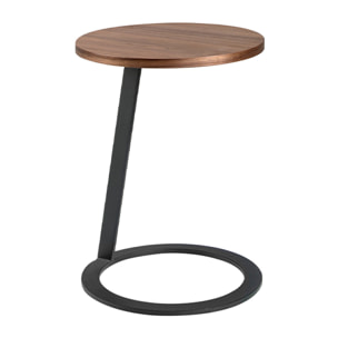 Mesa rincón Angel Cerda madera chapada en nogal 40x40x52cm