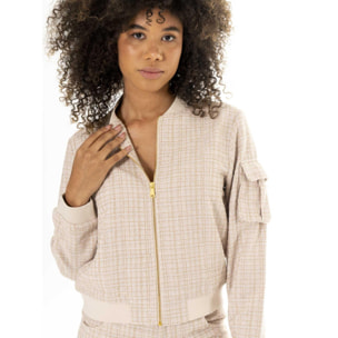 Bomber bouclè da donna Leone Chic Boxing