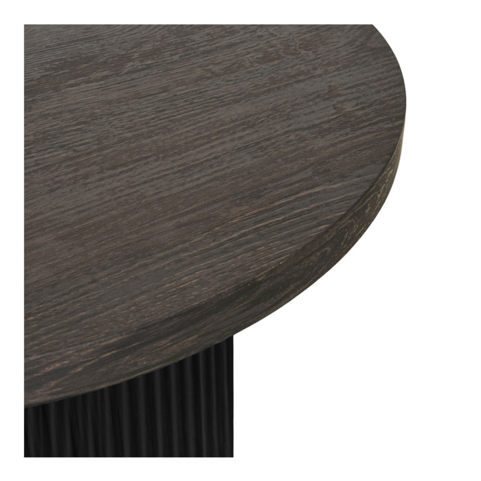 Tavolino d'appoggio Boavista marrone scuro con base a doghe ø48 cm