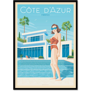 Affiche - Cote d'Azur Piscine - Olahoop Travel Posters