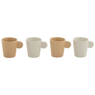 J-Line tasse - céramique - crème/blanc - boîte de 4