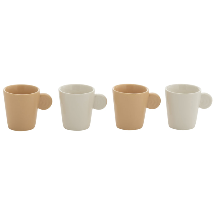 J-Line tasse - céramique - crème/blanc - boîte de 4