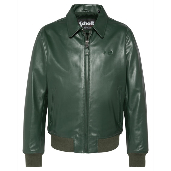 LC5100RIB2CASUAL ZIPPED JACKET WITH RIBSchott NYC P/EGREEN