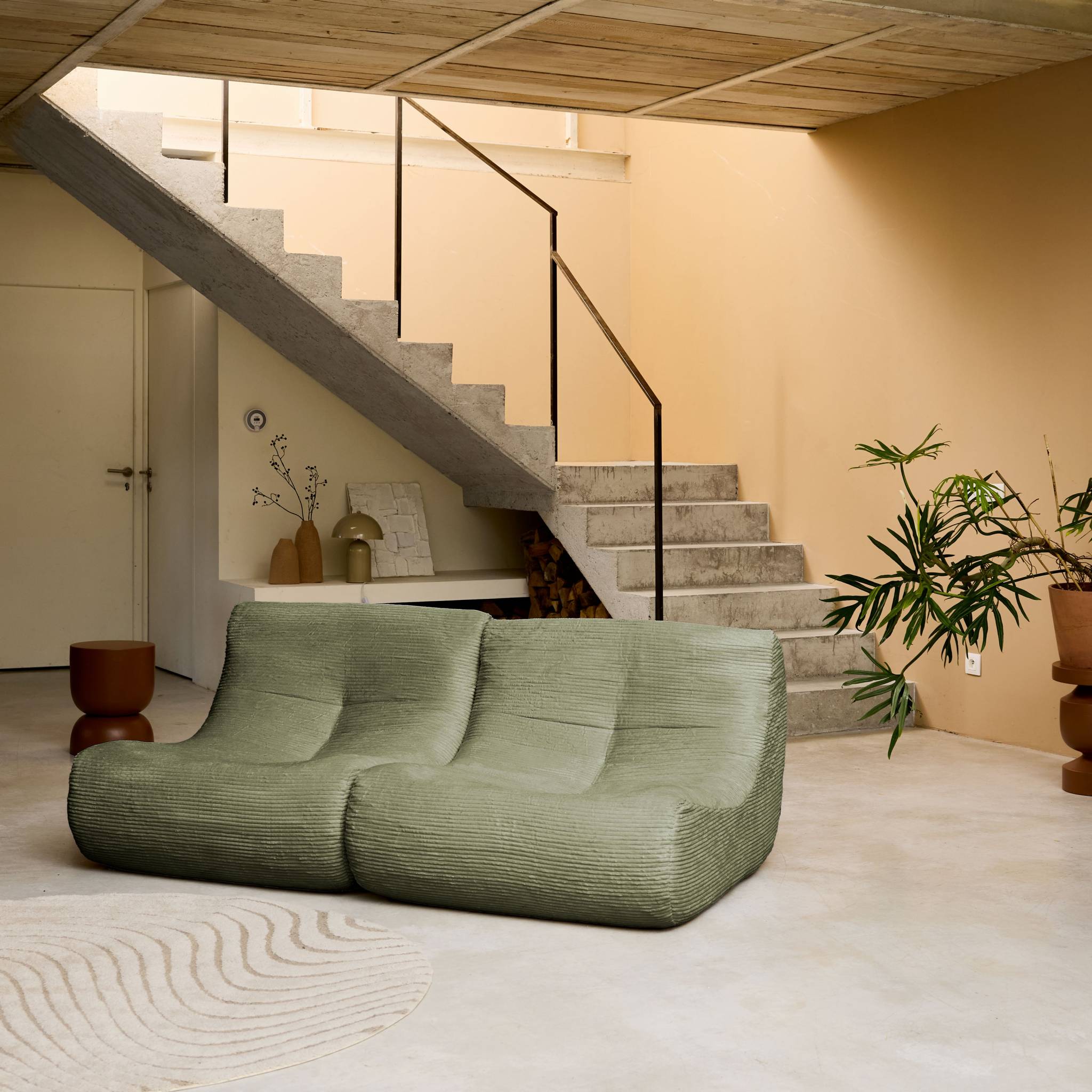 Chauffeuse velours côtelé 2 places SOKOL