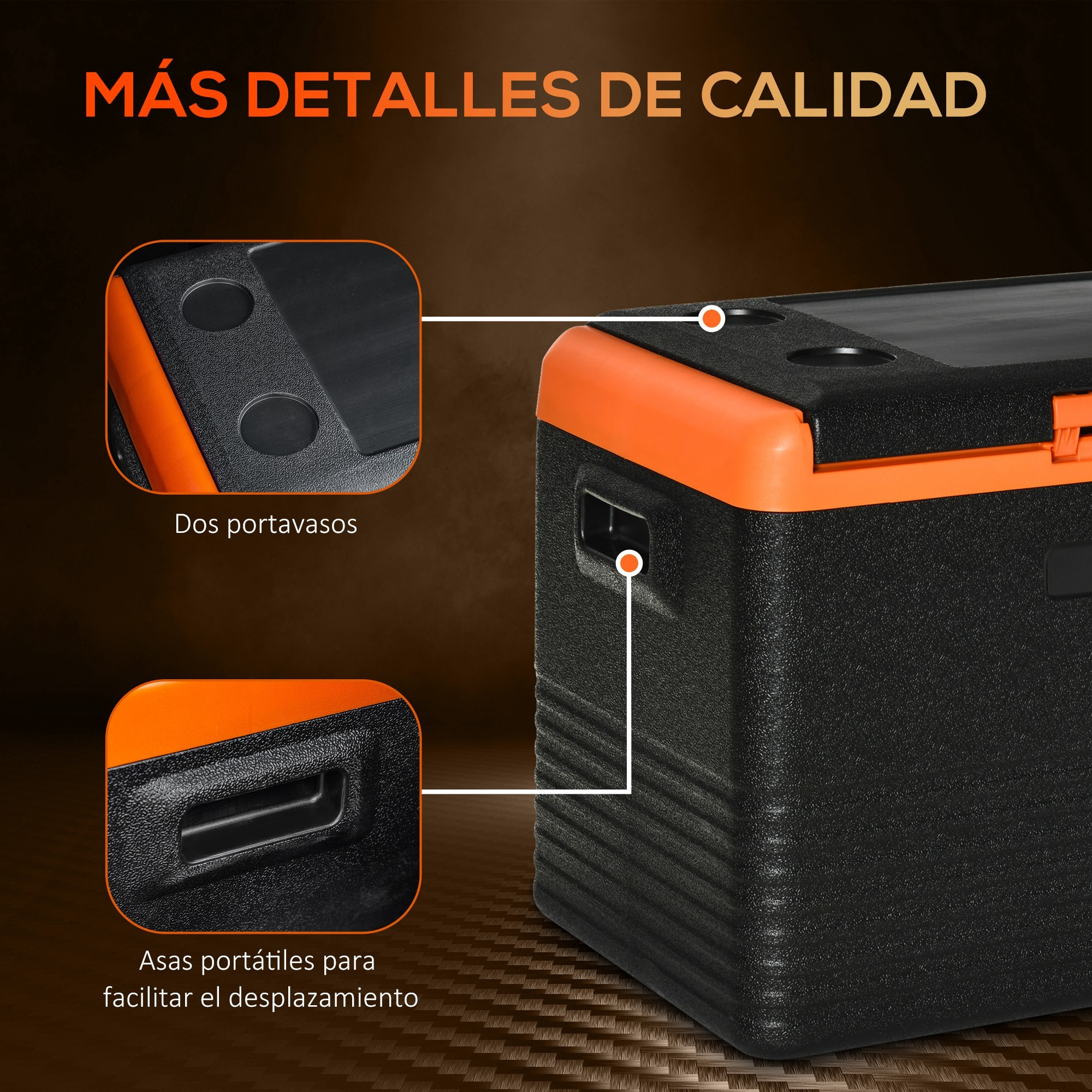 Outsunny Nevera Portátil Eléctrica 40L Refrigerador de Coche 12V/24V hasta -20„ƒ Mini Frigorífico con Compresor Pantalla LED Táctil para Hogar Camping Viajes Automóvil 58,7x36,5x43,8 cm Negro