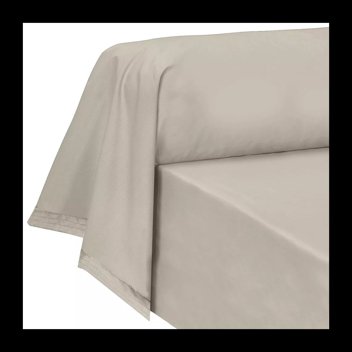 Taie de traversin percale de coton uni beige La percale francaise lin