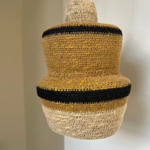 Applique en jonc de mer naturel et ocre ANTIGUA